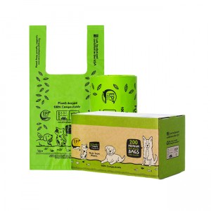 Dispenser box rolled packed tie handle dog poop bags